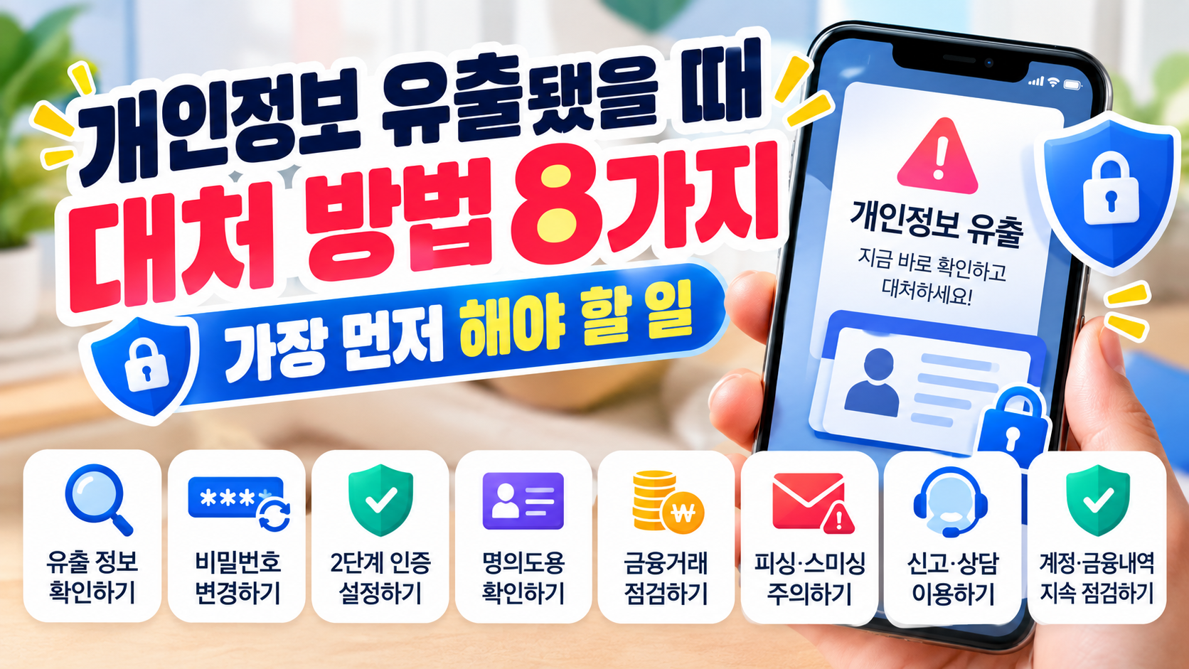 개인정보 유출 대처 방법 8가지와 계정 보안 및 명의도용 예방 안내