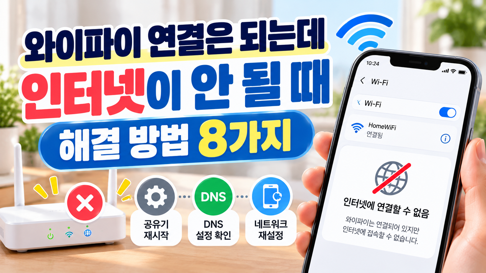 와이파이 인터넷 안됨 원인과 해결 방법 8가지 안내